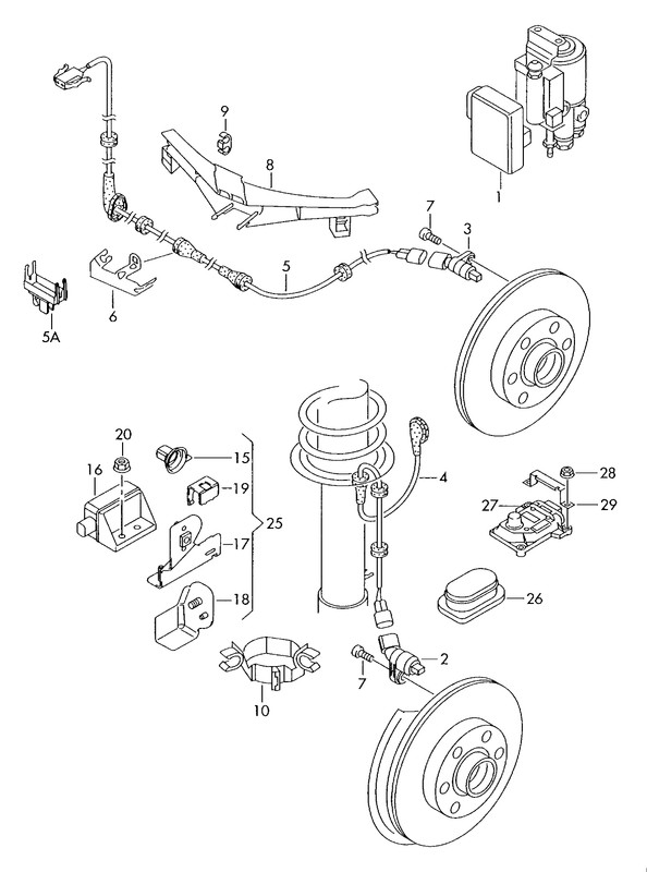 Audi A2 2000-2005 ABS Sensor Bolts Front Rear Stainless Steel Upgrade N01474011 gallery