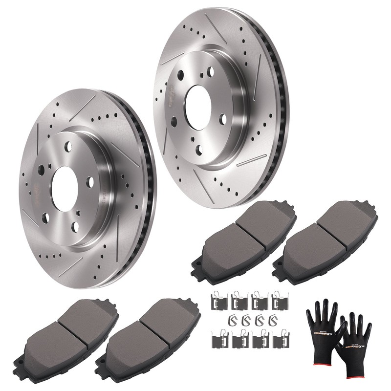Front Vented Brake Rotors Ceramic Pads for Toyota Prius V 2012-2017/RAV4 2006-18 gallery