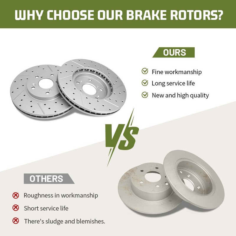 313mm Rear Drilled Disc Brake Rotors Set for 2003 - 2008 Honda Pilot gallery