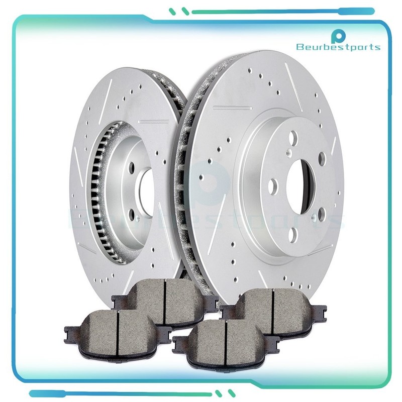 Front for Toyota Celica GTS TC Drilled Slotted Rotors + Ceramic Brake Pads Set