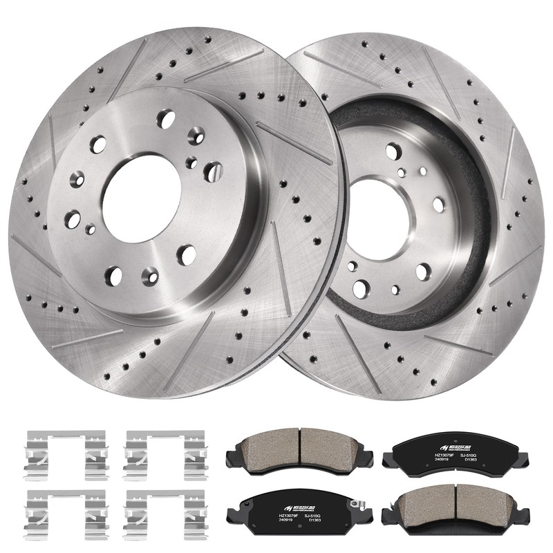 Front Drilled Rotors Brakes Pads for Silverado Sierra Yukon XL 1500 Tahoe 2007