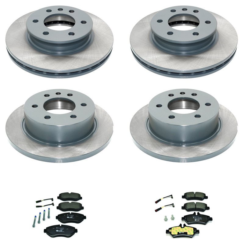 DuraGo Front Rear Rotor Hella Low-Met Brake Pad Kit for W906 Sprinter 2500 Base