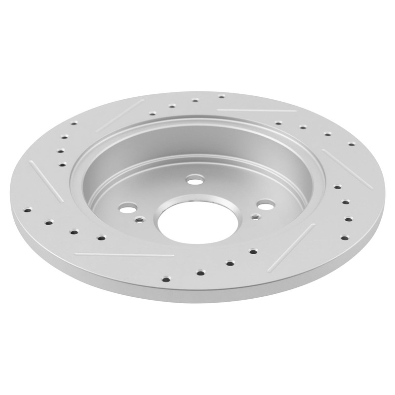 TRQ BRA46756 Rear Brake Rotors Set G-Coated Slotted X Drilled for Lexus Toyota gallery