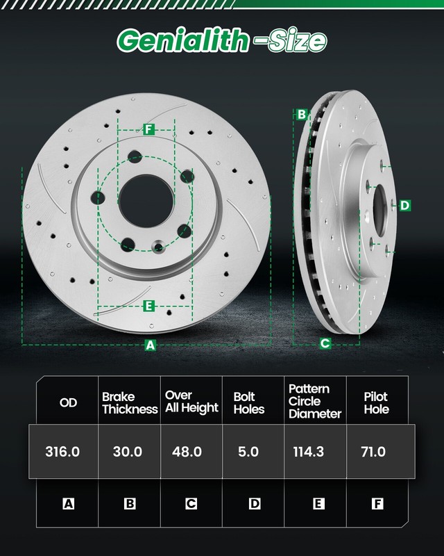 Front Brake Rotors + Ceramic Pads for 2011 2012 2013 2014 Ford Mustang BASE 3.7L gallery