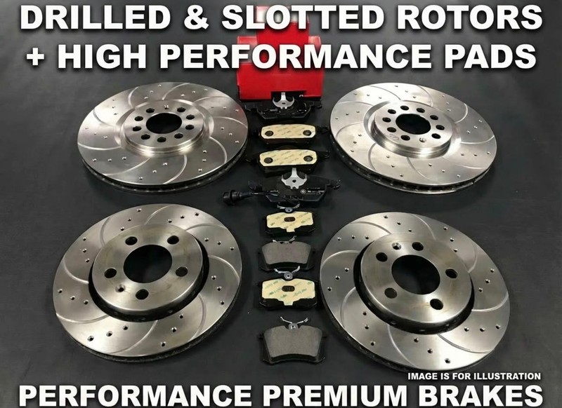 FOR BMW 5 SERIES 520D G30/G31 FRONT REAR DRILLED GROOVED BRAKE DISCS&BREMBO PADS