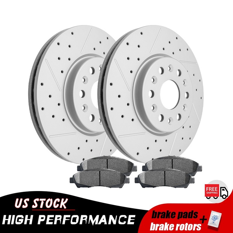 Front Drilled Brake Rotors Pads for Buick Enclave Chevy Blazer Traverse Acadia