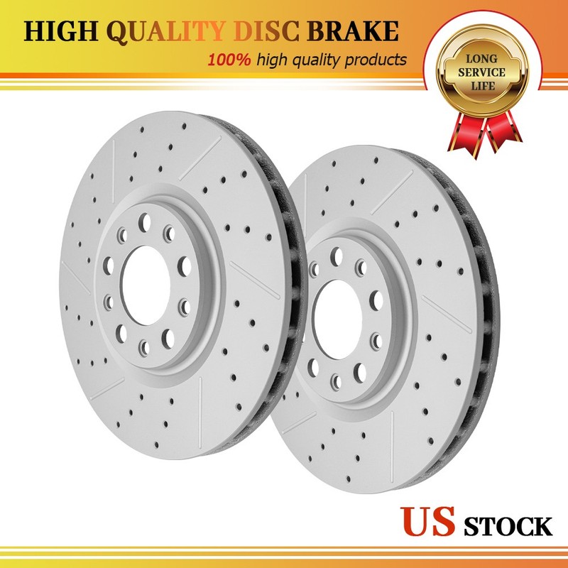 Front Coated Disc Brake Rotors Set for Dodge Dart 2015-2017 Chrysler 200