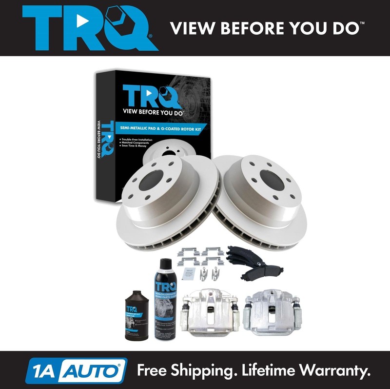 TRQ Rear Brake Pad & Rotor Kit Fits 2002 GMC Sierra 1500