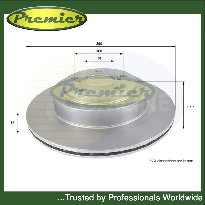Premier Rear Brake Disc Fits Impreza Forester Legacy Outback 2.0 2.5 3.0 #1