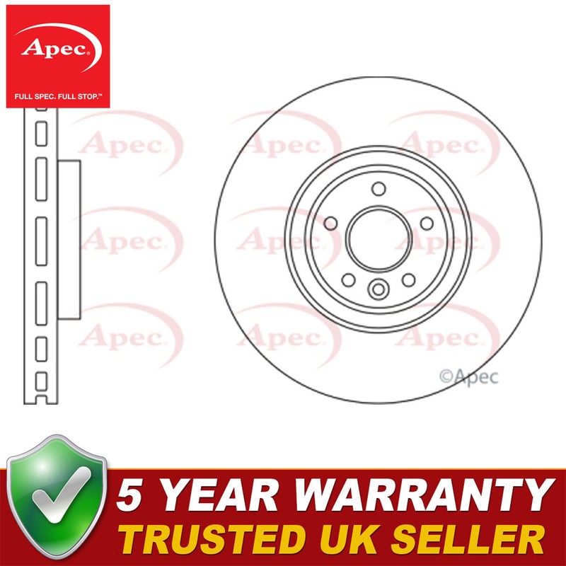 Apec Front Brake Disc Fits Jaguar XF 2015- XE 2015- 2.0 D 3.0 T4N1803