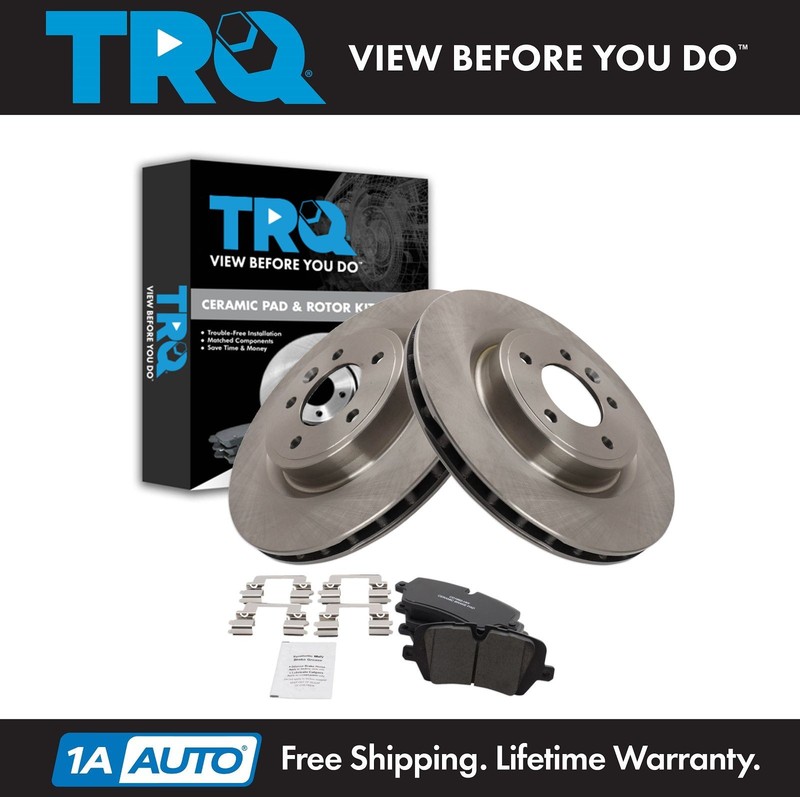 TRQ Rear Brake Pad & Rotor Kit Ceramic Fits Land Rover