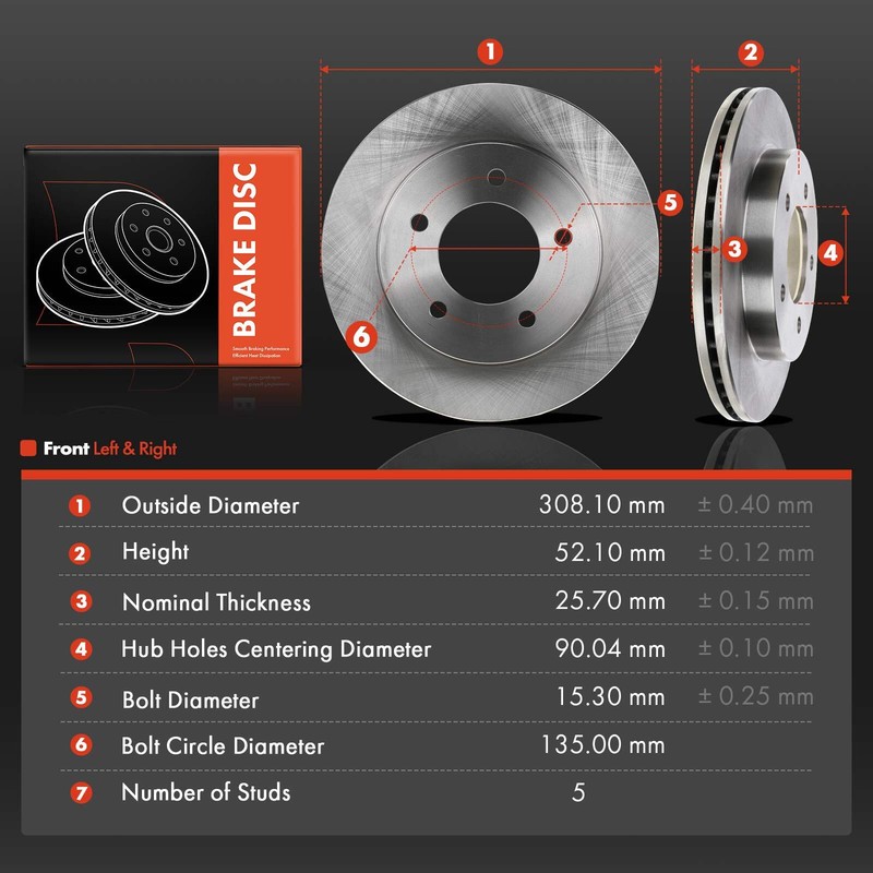 Front & Rear Disc Brake Rotors for Ford F-150 2000 2001 2002 2003 2004 4WD 5 Lug gallery