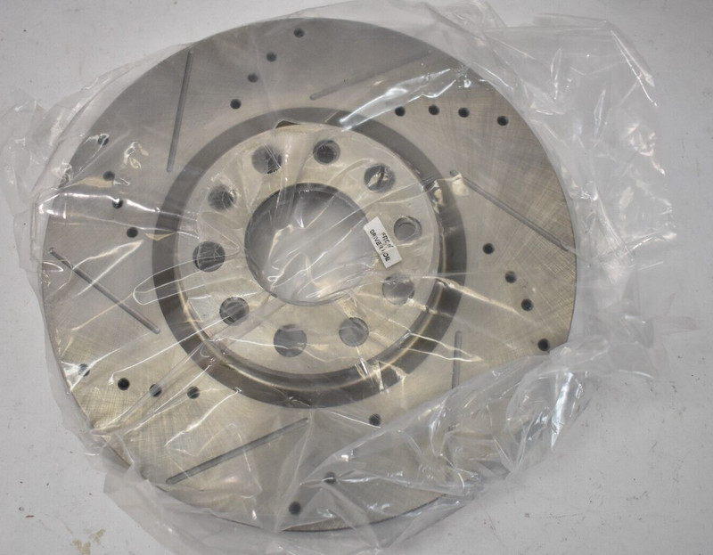 Drilled/Slotted Silver Zinc Brake Rotor Replacement Automotive Front Driver