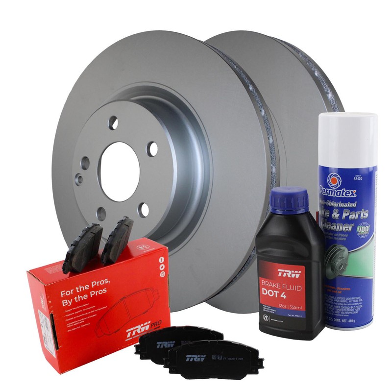 Front Brake Kit 330mm Disc Rotors TRW Pro Low-Metallic Pads For MB W211 C219 RWD