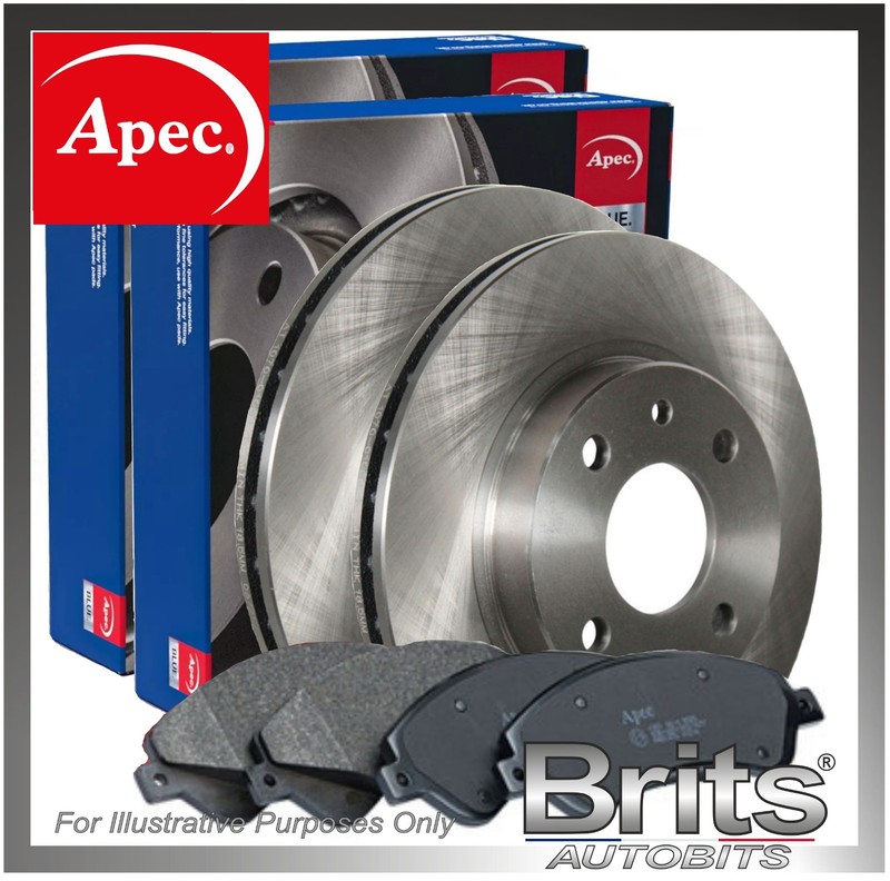 APEC Blue Front Vented Brake Discs & Brake Pads Set For Dacia Logan Renault Clio