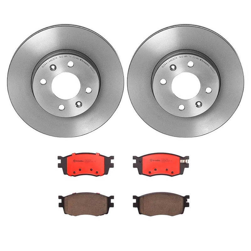Brembo Front Brake Kit Disc Rotors Ceramic Pads For Hyundai Accent Kia Rio Rio5