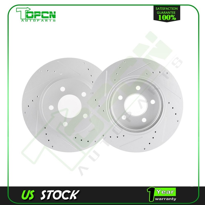 Front Brake Rotors Drilled & Slotted For 2009-2012 Ford Escape XLT 2.5L