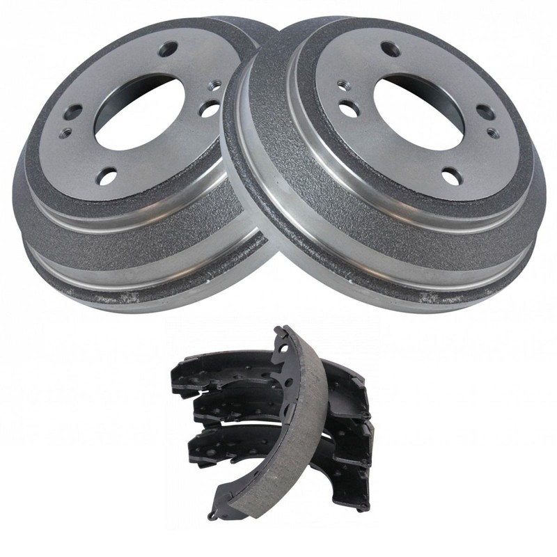 TRQ Rear Brake Shoes Set & 2 Drums Kit Left & Right for Honda Civic CRX Del Sol gallery