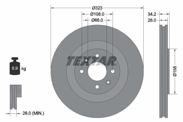 TEXTAR Brake Discs & Pads Front & Rear Braking Service Set Fits Peugeot 208 gallery