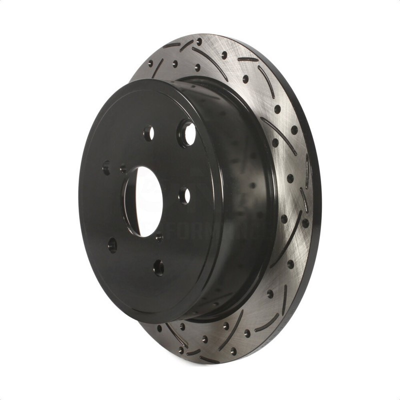 Rear Coated Drilled Slot Disc Brake Rotor & Semi-Metallic Pad Kit For Subaru WRX gallery