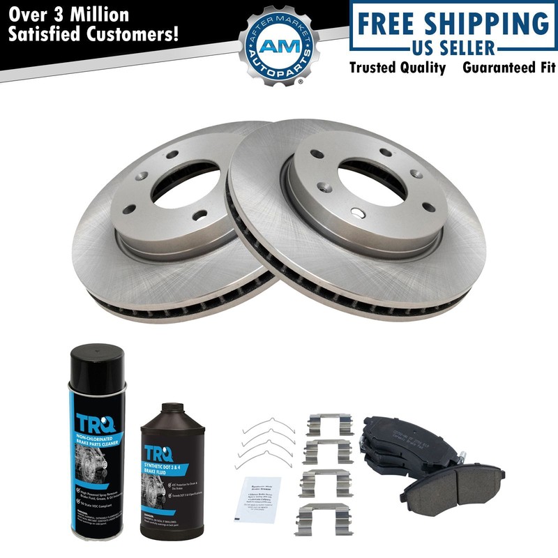 Front Premium Posi Ceramic Disc Brake Pad & Rotor Kit w/Chemicals