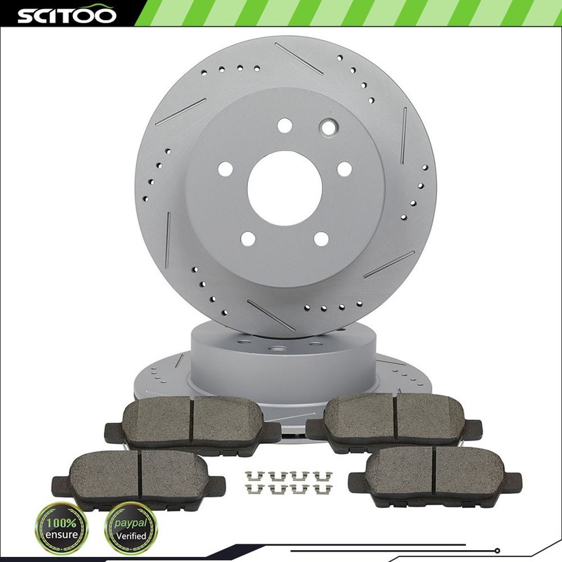 For Nissan Leaf with Manual Parking Brake Rear Brake Rotors Ceramic Pad