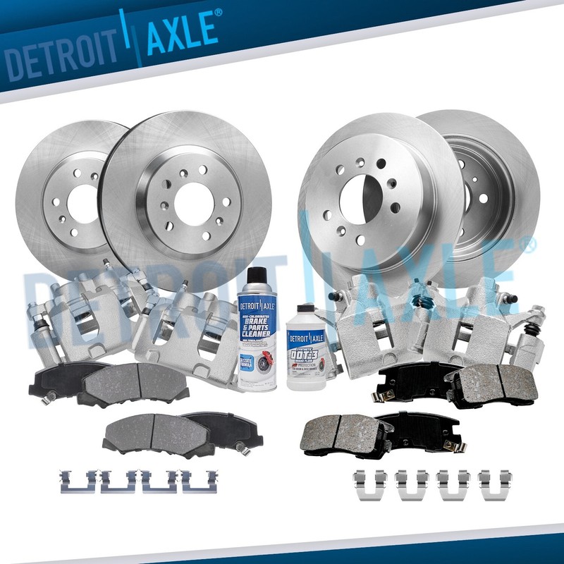 Front Rear Disc Rotors Calipers Brake Pads for 2006-10 Chevy Impala Monte Carlo