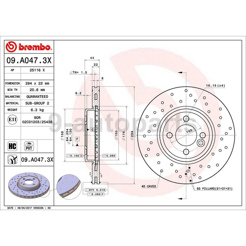 Brembo Front Rear Brake Kit Drilled Rotors Ceramic Pads for 2007 Mini Cooper gallery