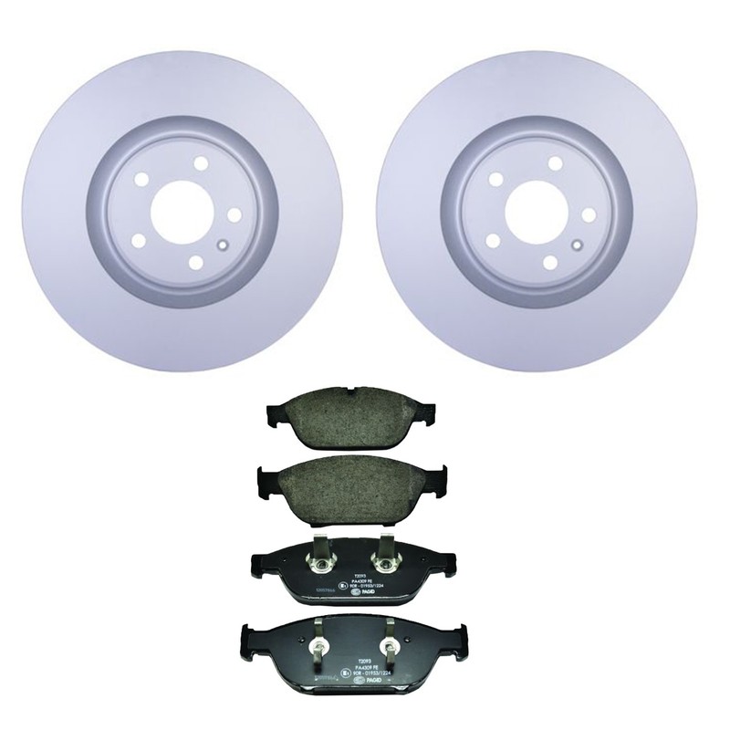 Hella Front Rotors Low-Met Disc Brake Pad Kit For A6 A7 Quattro A8 Quattro
