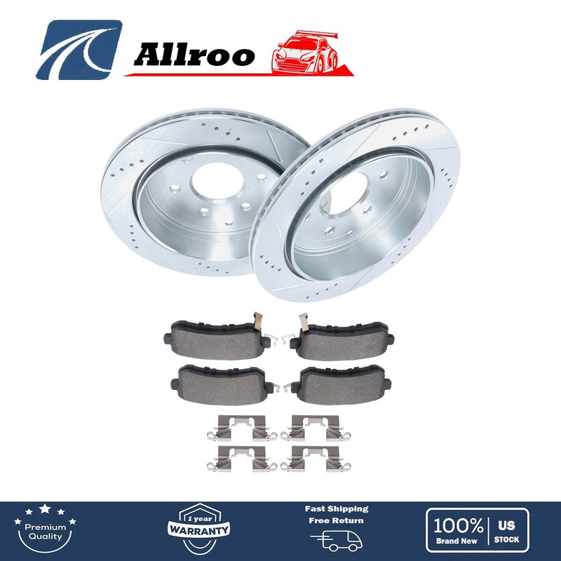 Rear Drilled Brake Rotors+Brake Pads For Nissan Armada 2017-2019 5.6L V8 GAS
