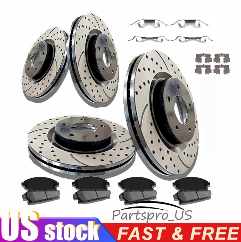 Front Rear Disc Rotors + Ceramic Pads for 2013 – 2015 Sonata Kia Hyundai Optima