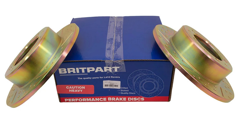 DISCOVERY & DEFENDER 90 REAR BRAKE DISCS PERFORMANCE DRILLED AND GROOVED DA4601