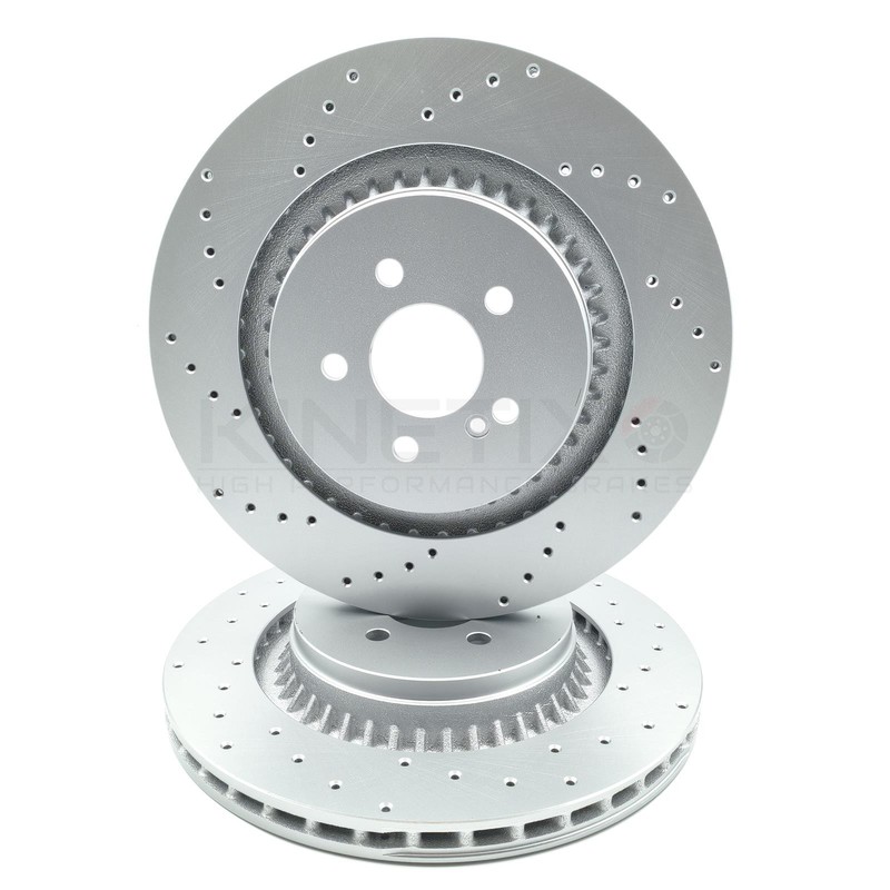 FOR MERCEDES CL65 AMG REAR DIMPLED HIGH CARBON BRAKE DISCS PAIR 365mm BRAND NEW