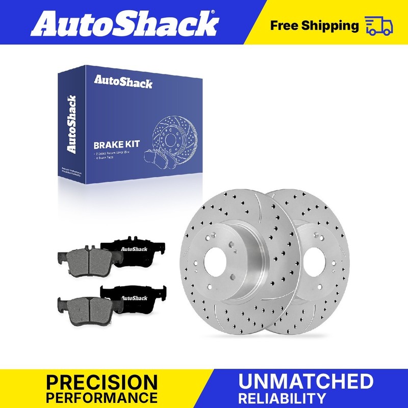Rear Drilled Slotted Brake Rotors Premium Pads for Honda, Accord 2018-2022