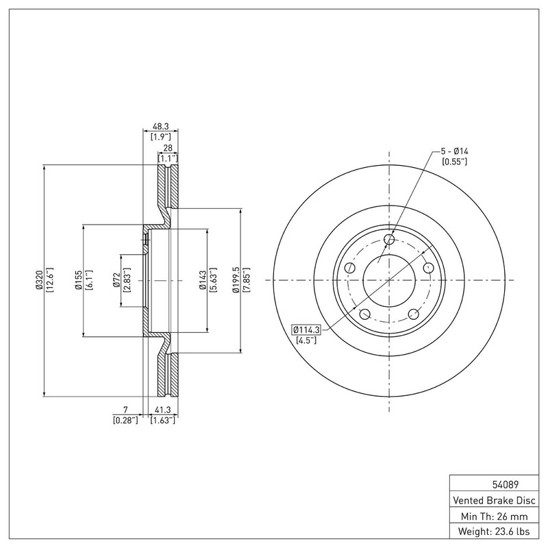 Dynamite Friction Front Disc Brake Rotor for MKX, Edge (600-54089) gallery