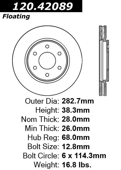 Disc Brake Rotor-Premium Centric 120.42089 gallery