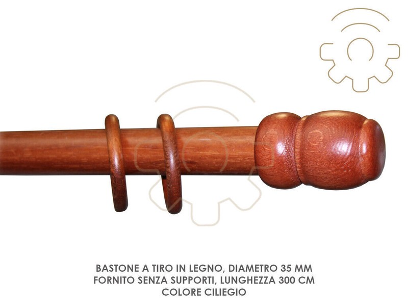 Cherry tree draw blind bar, Ø 35 mm, length 300 cm, without supports