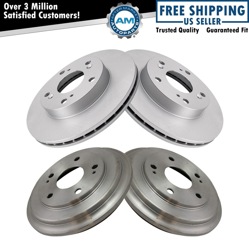 Front & Rear Brake Rotors Set Premium G-Coated For 2006-2011 Honda Civic
