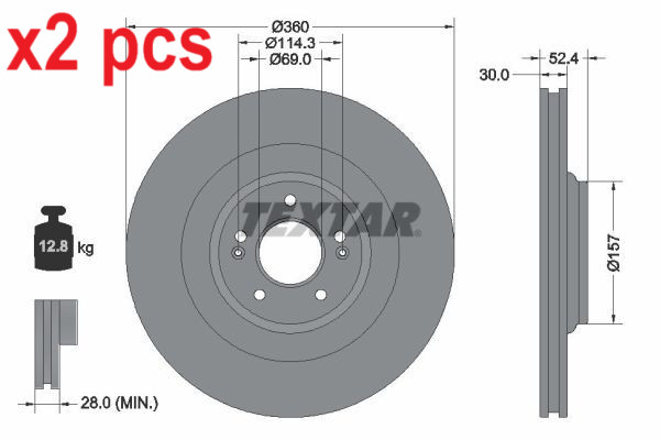 X2 PCS L&R SIDES BRAKE DISC 92346905