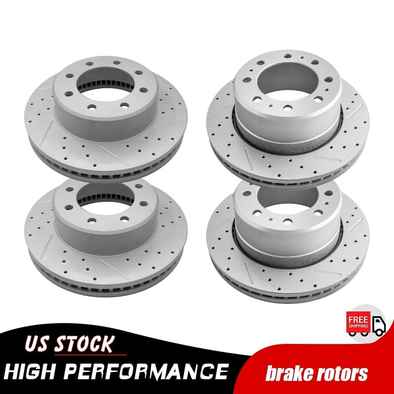 Front Rear Drilled Slotted Disc Brake Rotors for Ram 2500 3500 2011 – 2025