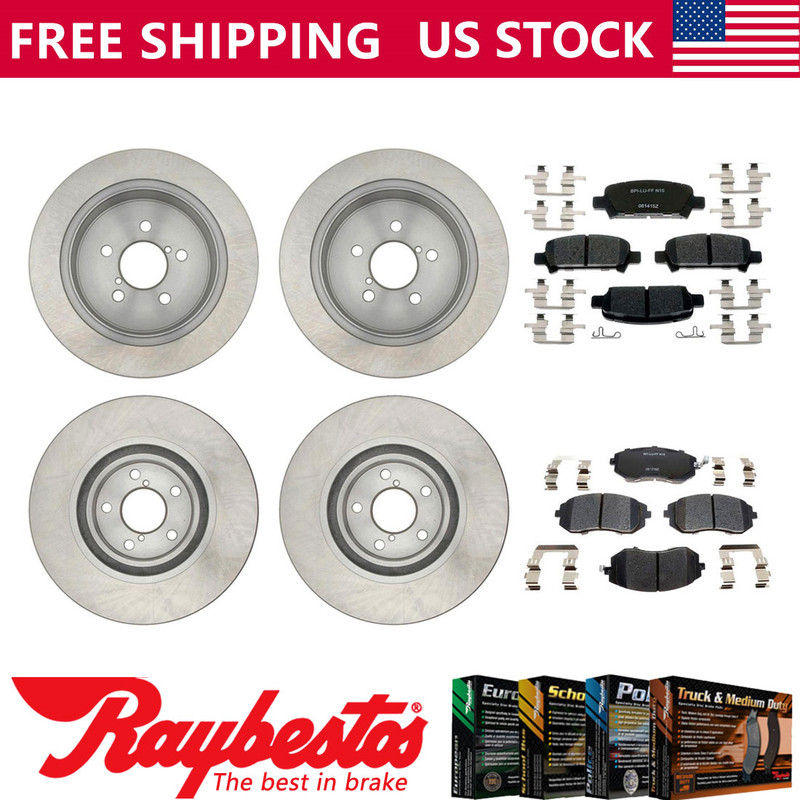 Fits 2008 Subaru Legacy Front Rear Brake Rotors & Ceramic Brake Pads – Raybestos