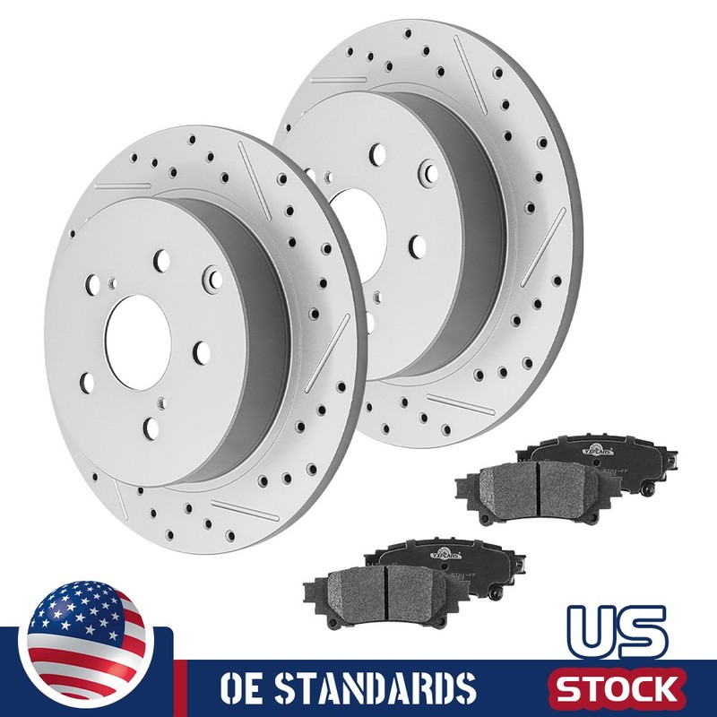290mm Rear Disc Rotors Ceramic Brake Pads for 2012 – 2018 Toyota Prius V