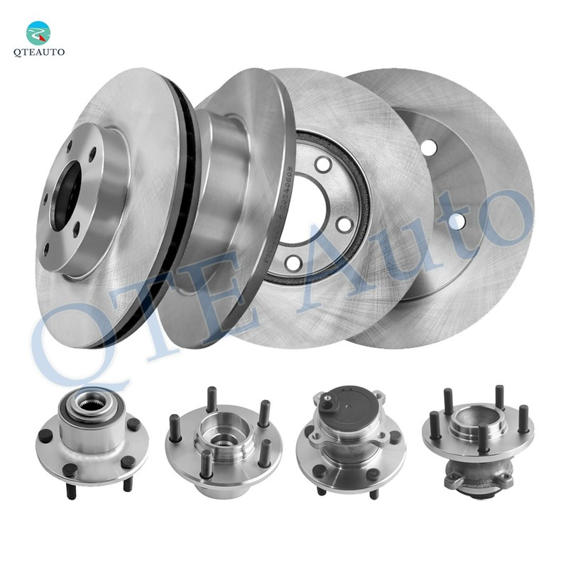 8 Front 278mm-Rear 265mm Brake Rotors-Wheel Hub Bearing For 2004 2005 Mazda 3 L4