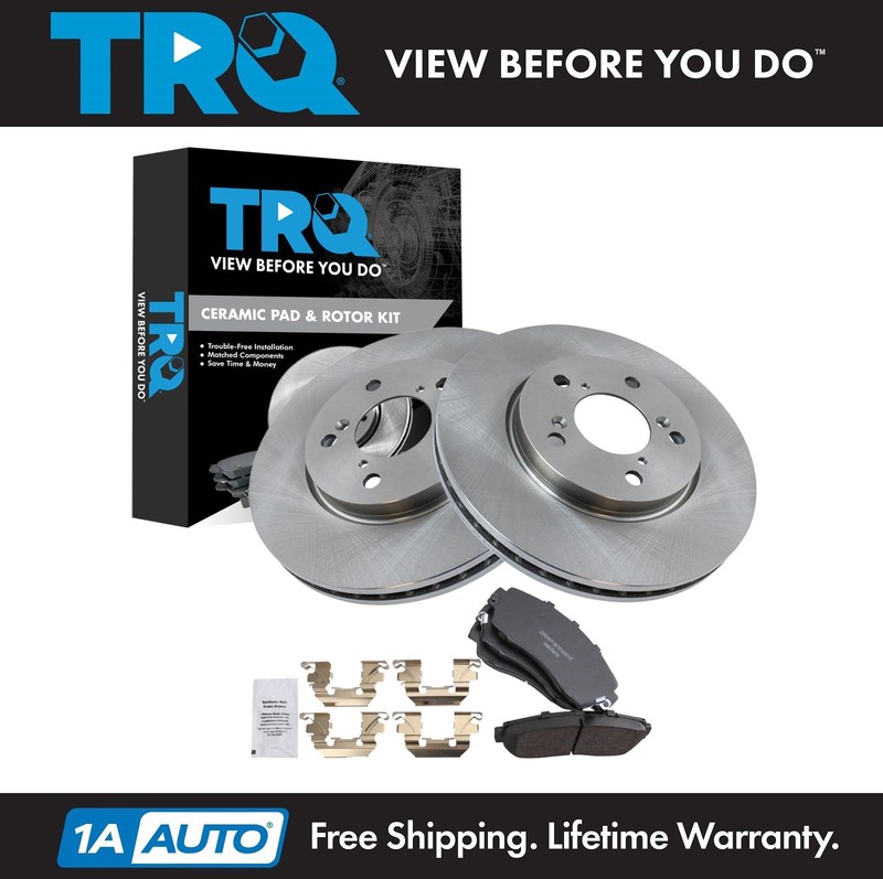 TRQ Front Brake Pad & Rotor Kit Brake Rotor For 2005-2010 Honda Odyssey