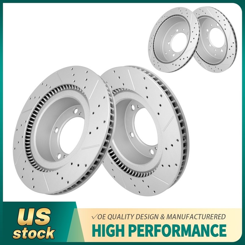 354mm Front 345mm Rear Disc Brake Rotors Set For Toyota Tundra Sequoia 2008-2022