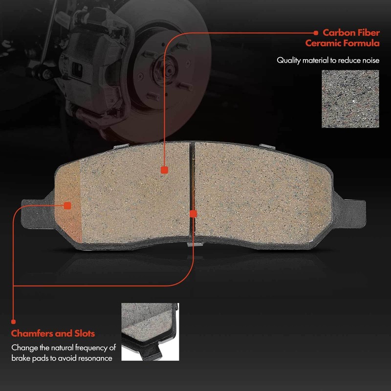 6Pcs Drilled Brake Rotor & Ceramic Brake Pad for Buick Lucerne Cadillac DTS Rear gallery