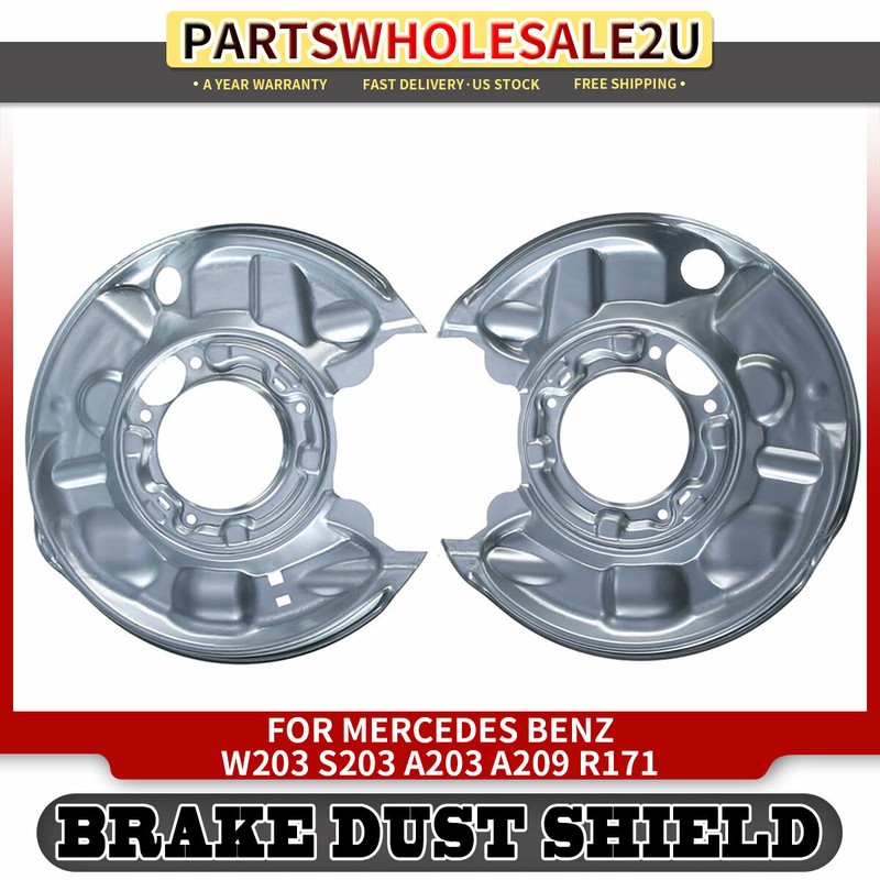 2pcs Rear LH & RH Brake Dust Shields for Mercedes Benz W203 C209 R171 C230 CLK35