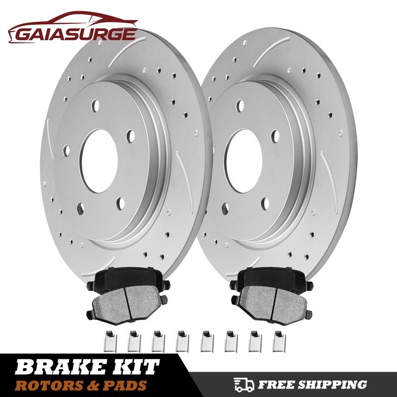 Rear Brake Rotors & Pads for Dodge Grand Caravan Journey Ram C/V w/Single Piston