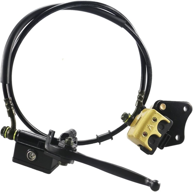 PRO BAT Front Disc Brake Master Cylinder Caliper + Rotor + Golden gallery