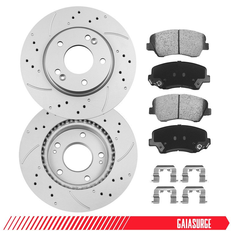 Front Drilled Rotors & Ceramic Brake Pad for Hyundai Elantra 2011 2012 2013-2016 gallery